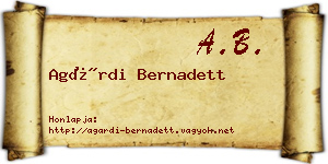 Agárdi Bernadett névjegykártya