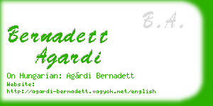 bernadett agardi business card